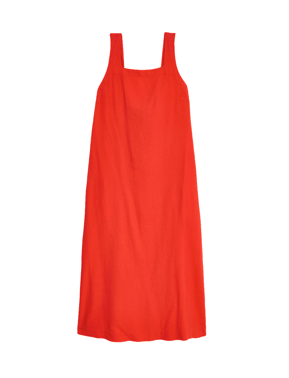 Linen Rich Square Neck Midaxi Dress