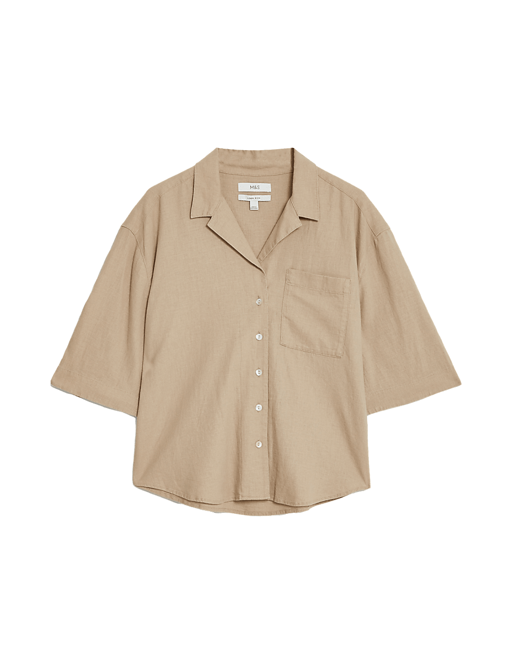 Linen Rich Collared Relaxed Shirt