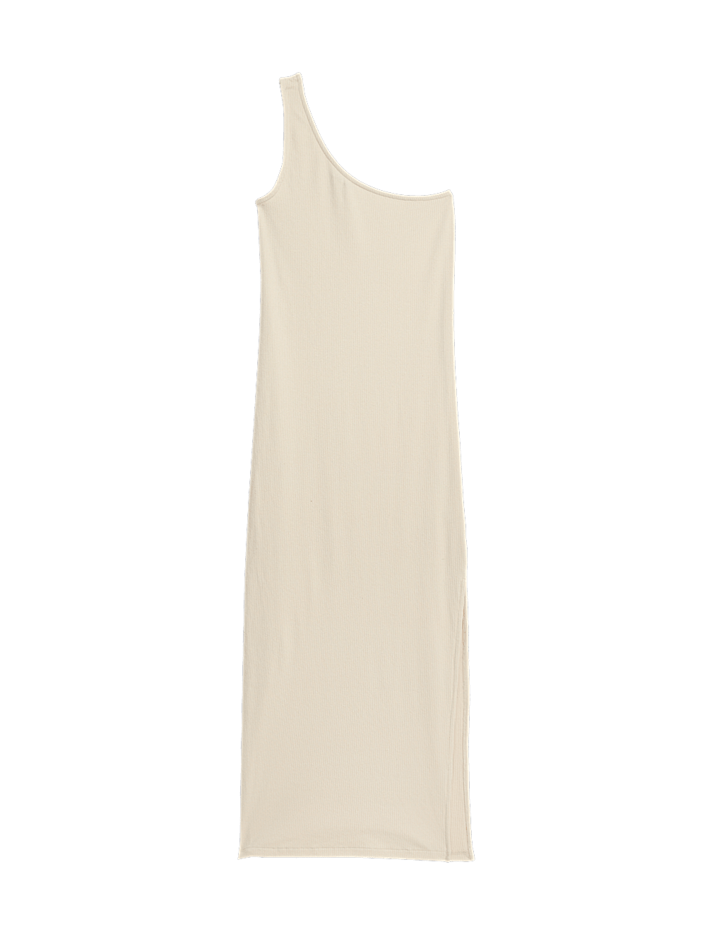 Jersey Ribbed One Shoulder Midi Beach Dress