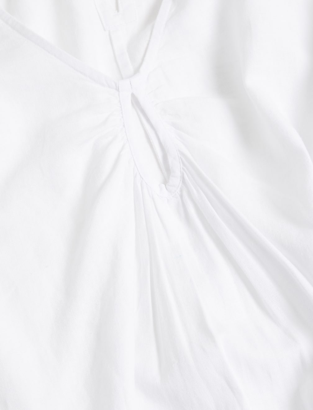 Linen Rich V-Neck Mini Beach Dress