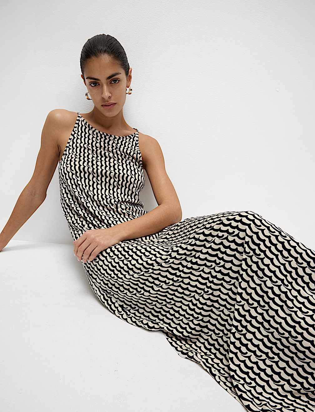 Jersey Printed Midaxi Beach Dress