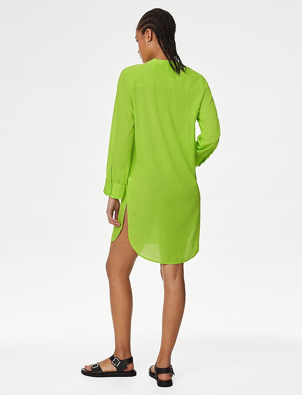 Pure Cotton Round Neck Longline Beach Shirt