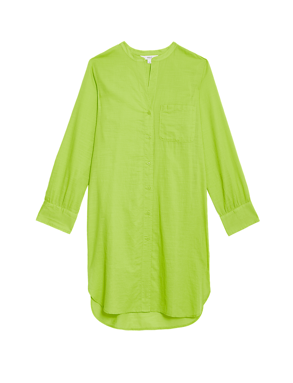 Pure Cotton Round Neck Longline Beach Shirt