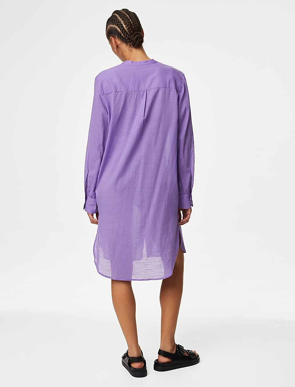 Pure Cotton Round Neck Longline Beach Shirt