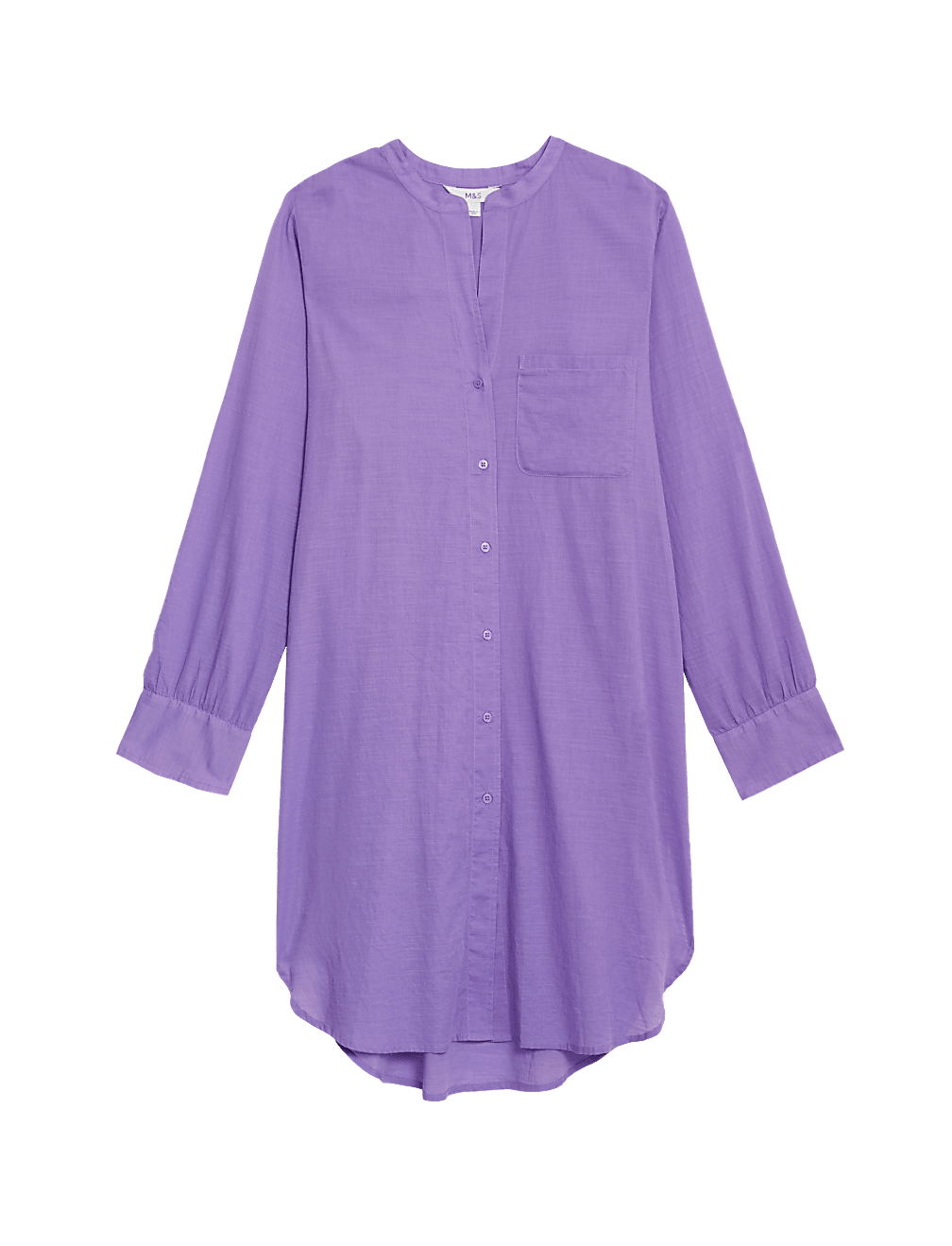 Pure Cotton Round Neck Longline Beach Shirt