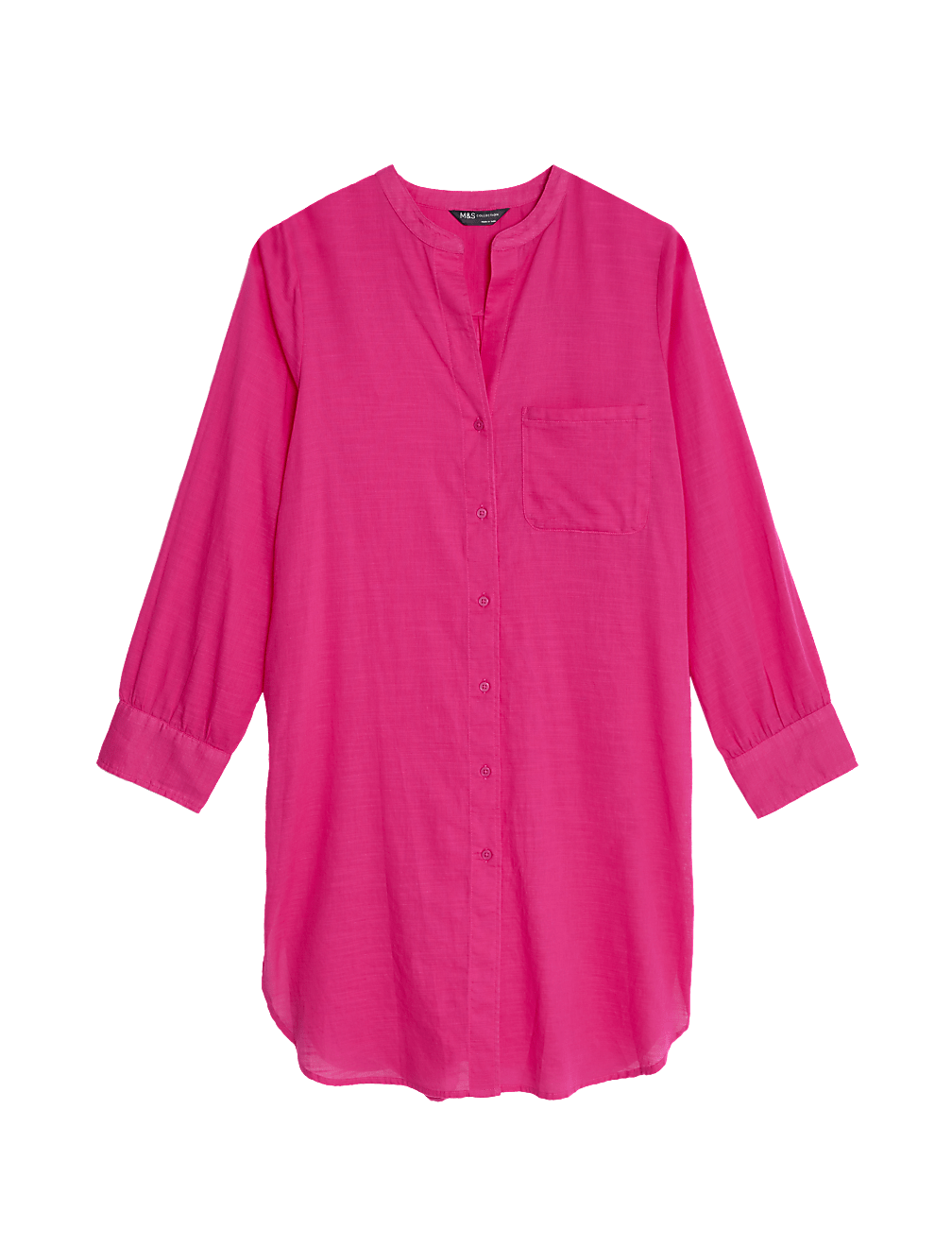 Pure Cotton Round Neck Longline Beach Shirt