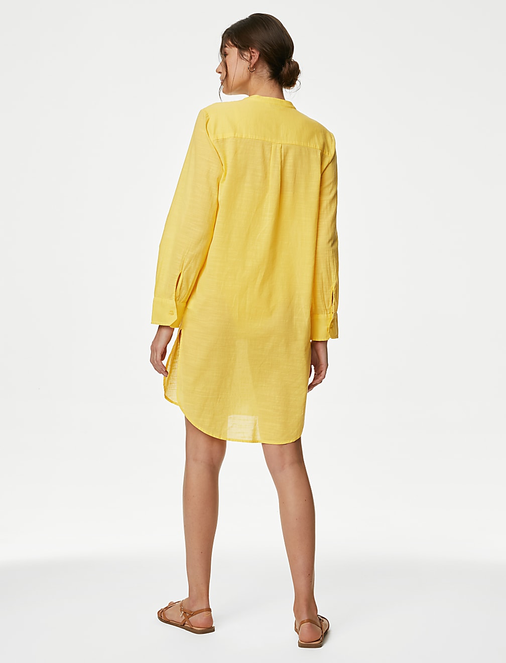 Pure Cotton Round Neck Longline Beach Shirt
