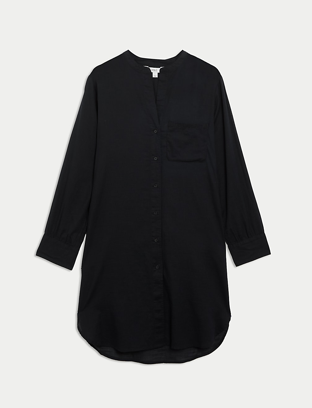 Pure Cotton Round Neck Longline Beach Shirt