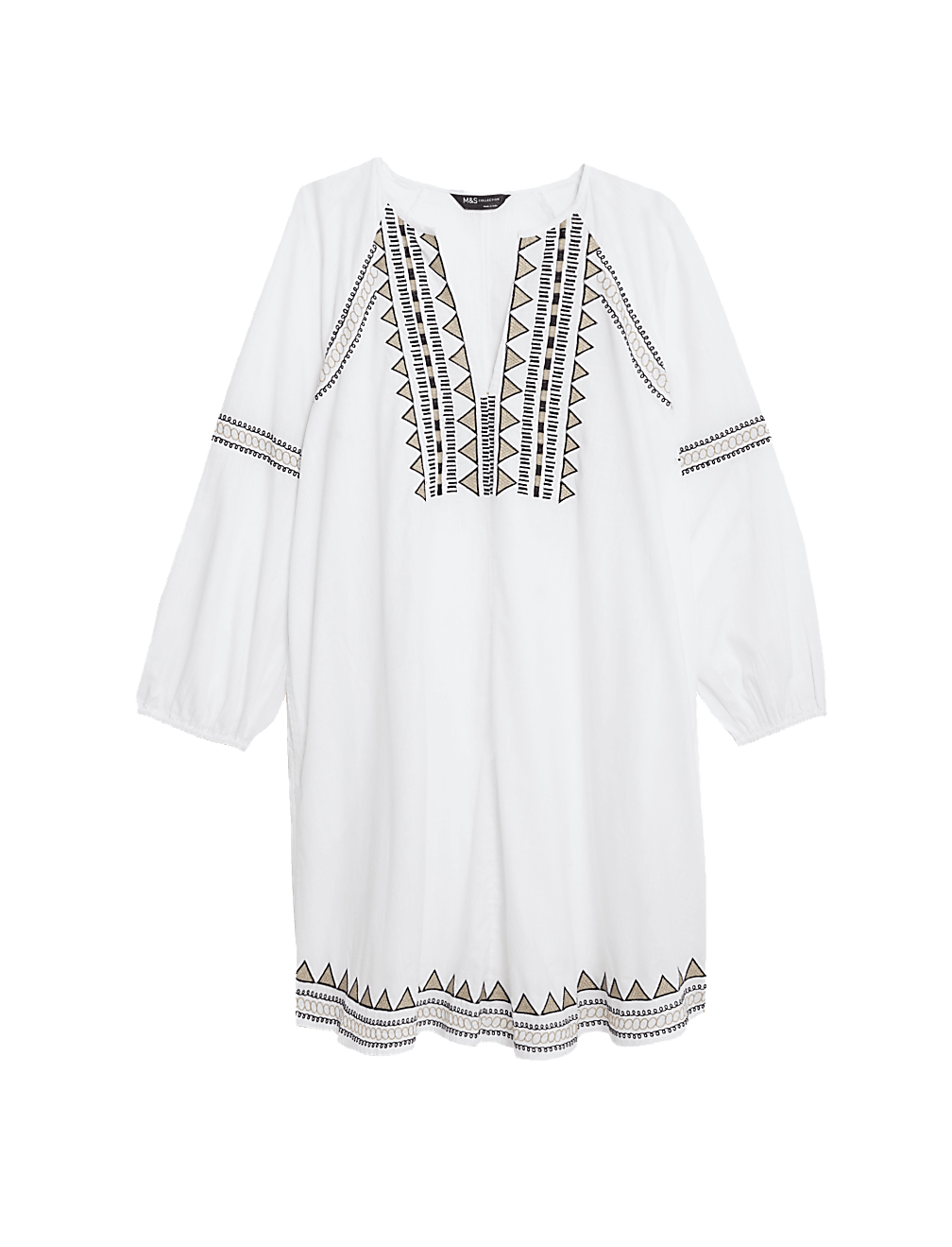 Pure Cotton Embroidered Mini Beach Dress