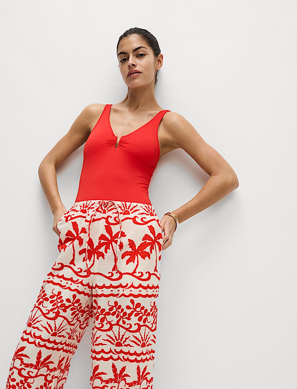 Tummy Control Padded Plunge Swimsuit