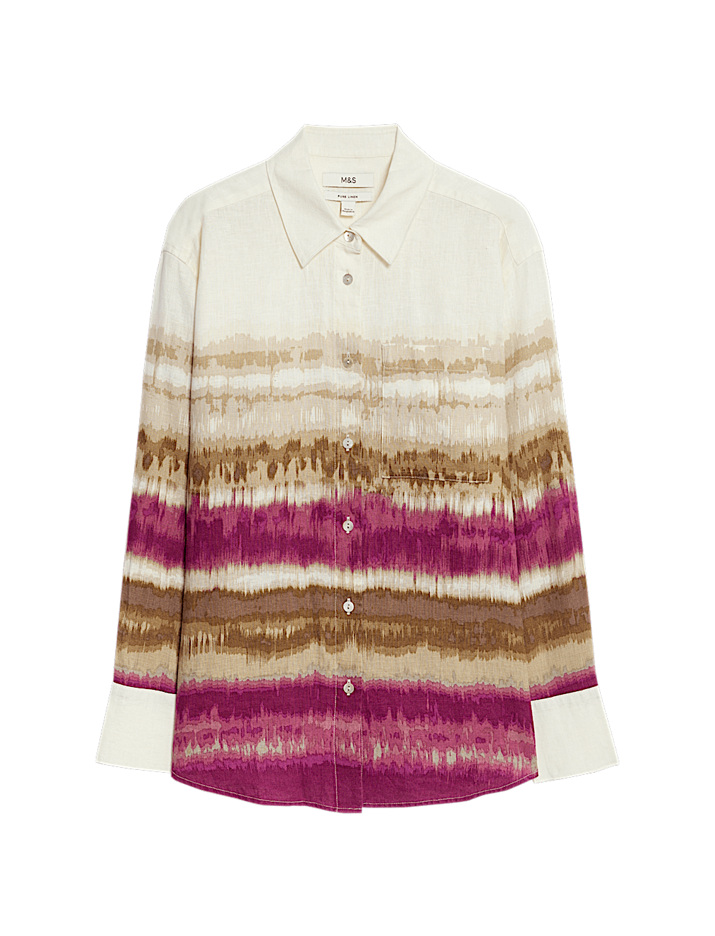 Pure Linen Striped Oversized Shirt