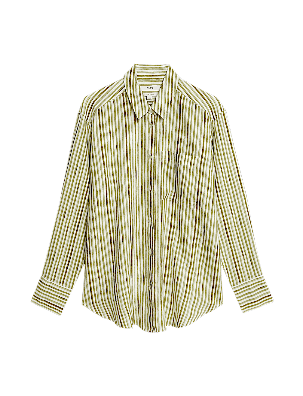 Pure Linen Striped Oversized Shirt