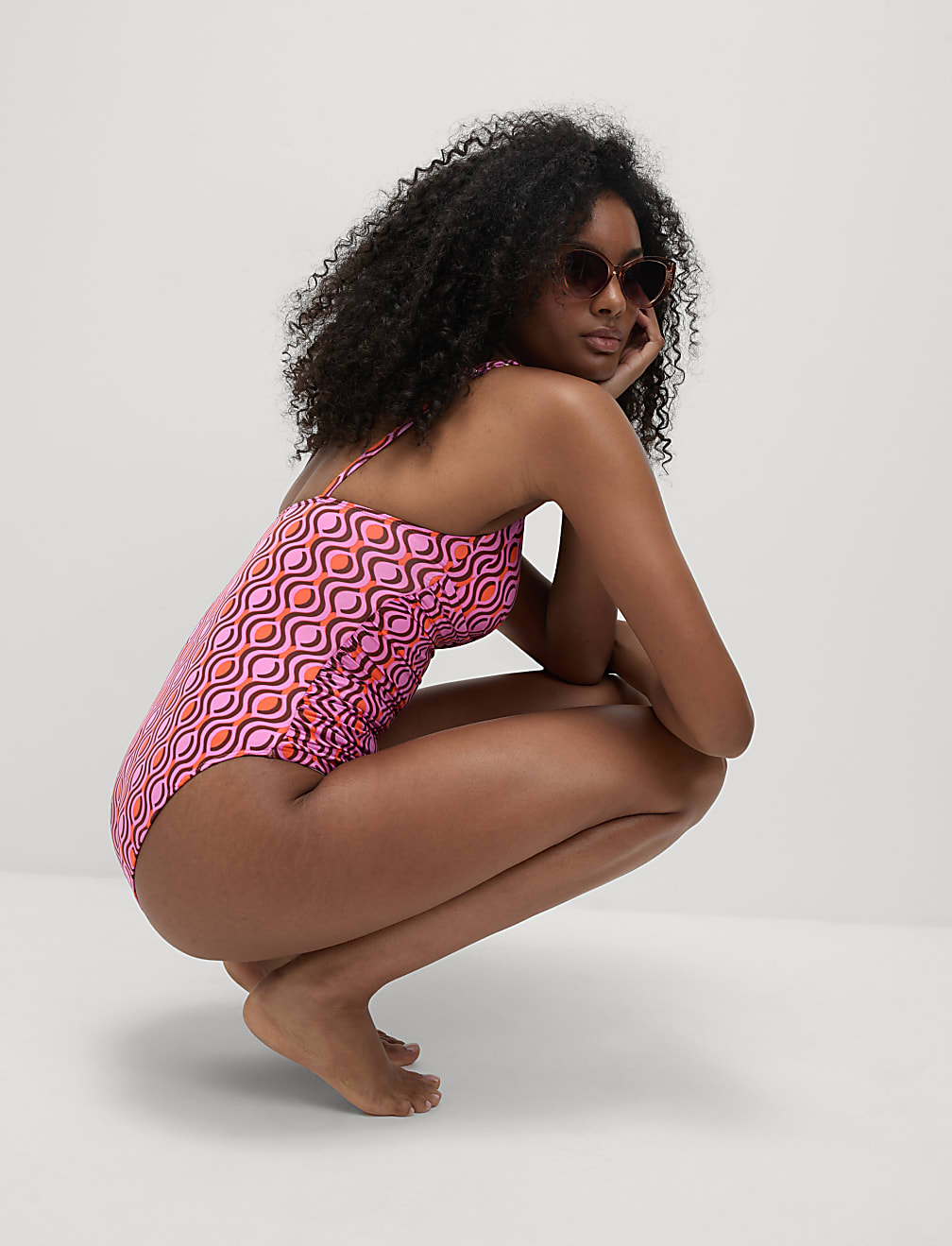 360 Tummy Control Printed Plunge Swimsuit