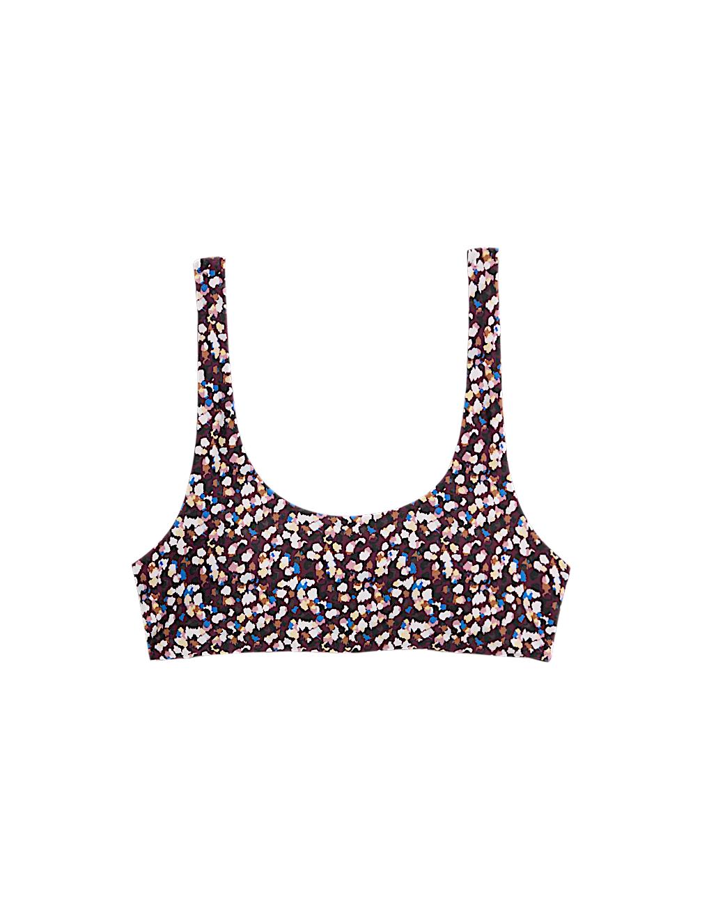 Printed Padded Scoop Neck Bikini Top