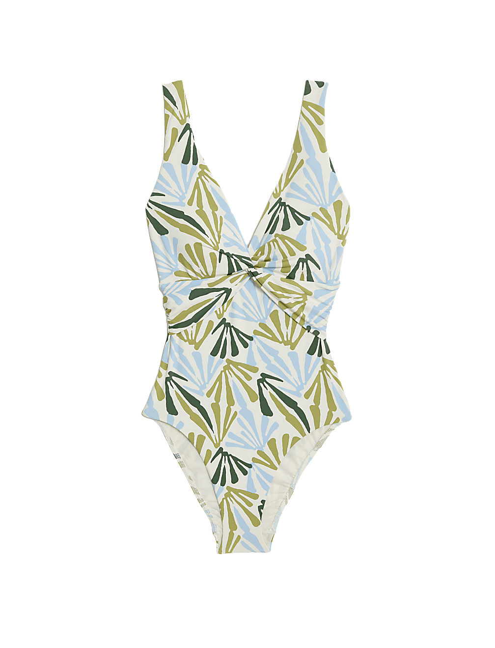 Tummy Control Printed Plunge Swimsuit