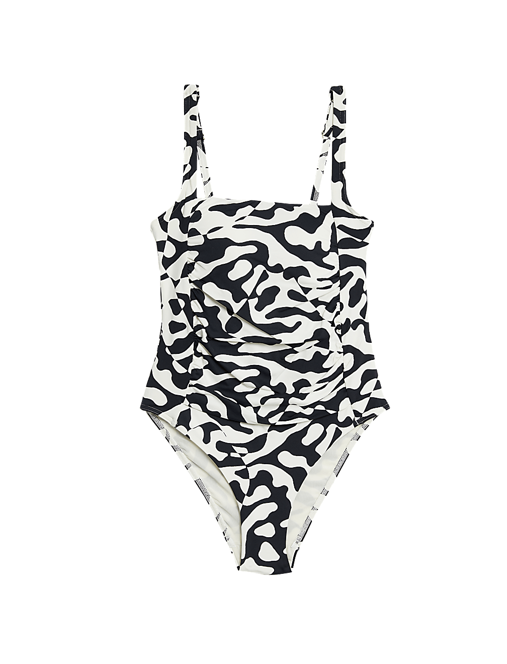 Tummy Control Printed Square Neck Swimsuit