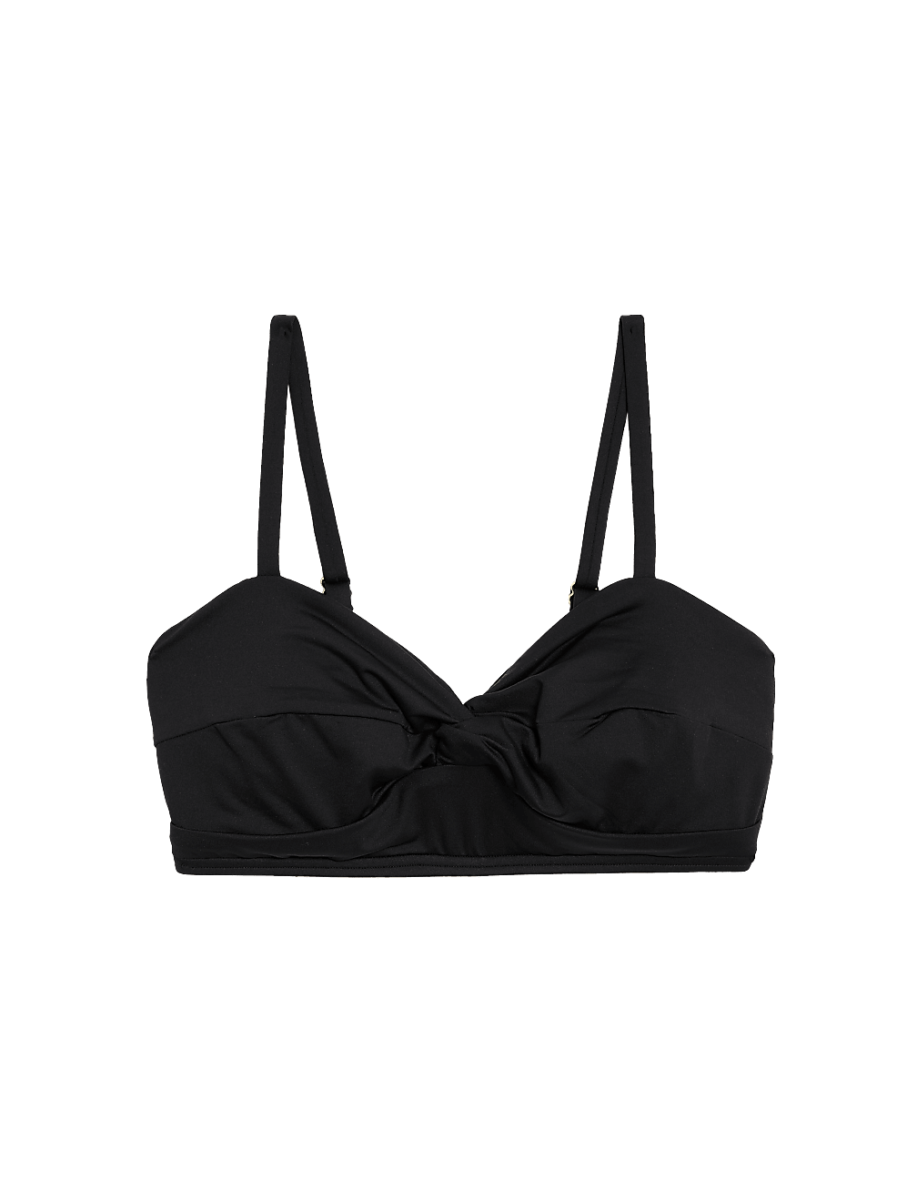 Padded Twist Front Plunge V-Neck Bikini Top