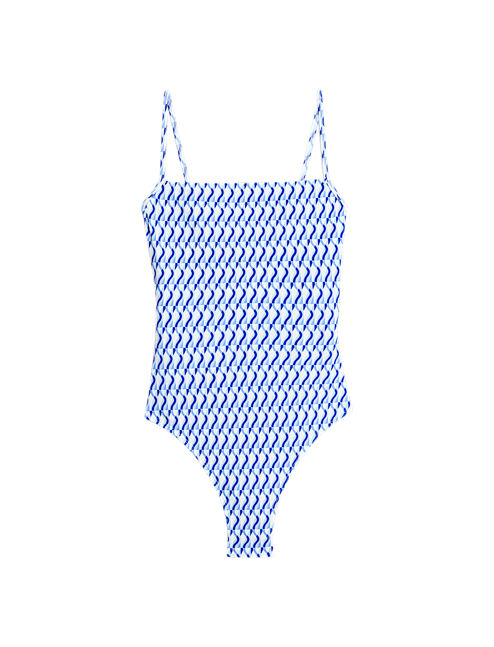 Printed Square Neck Swimsuit
