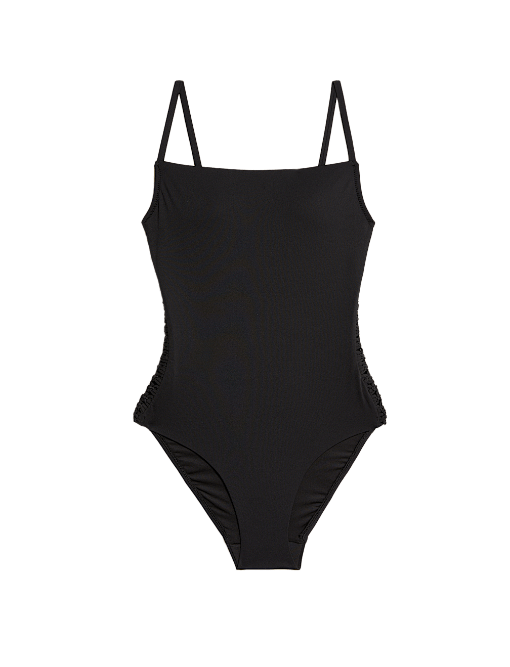 Padded Macrame Detail Square Neck Swimsuit