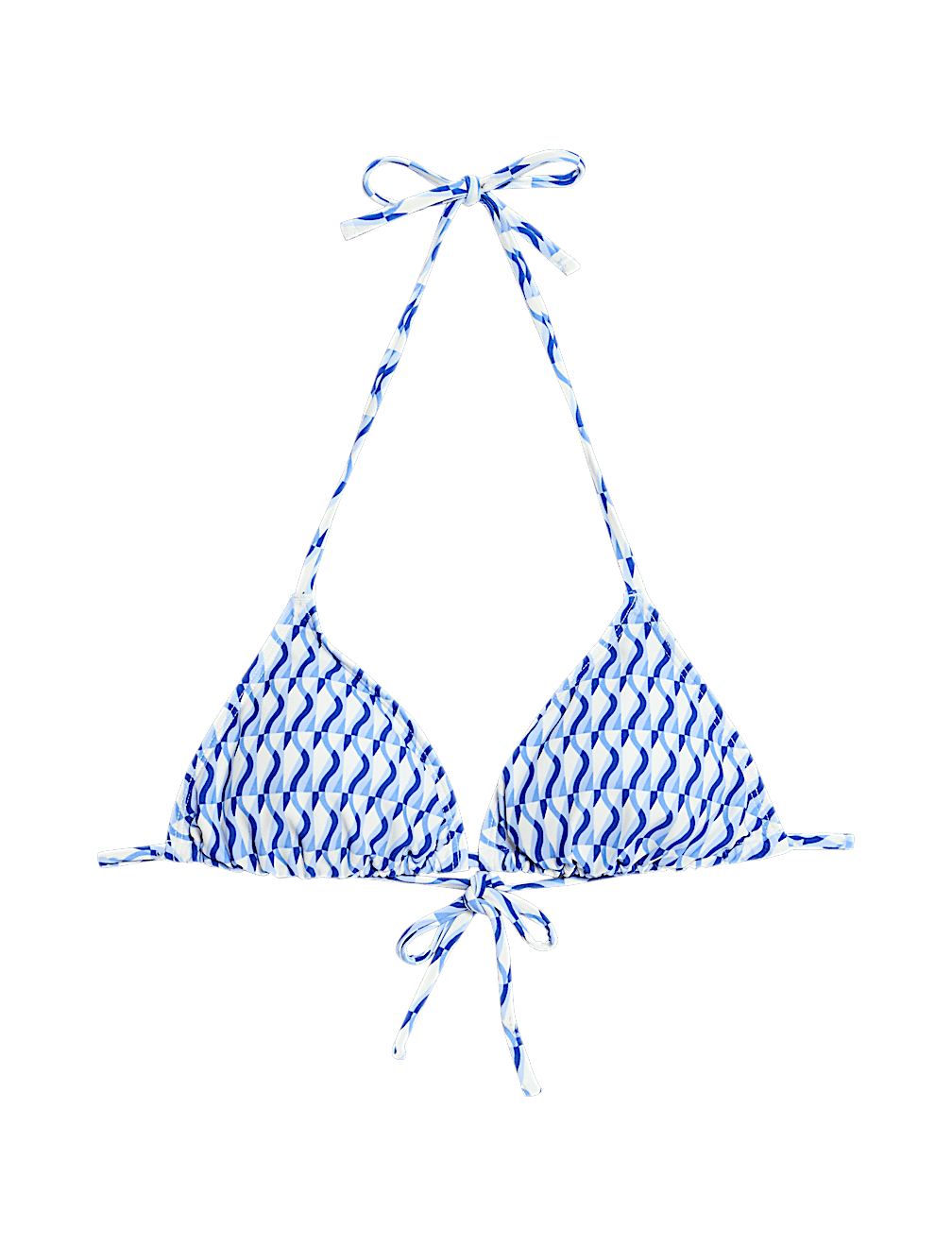 Printed Halterneck Triangle Bikini Top