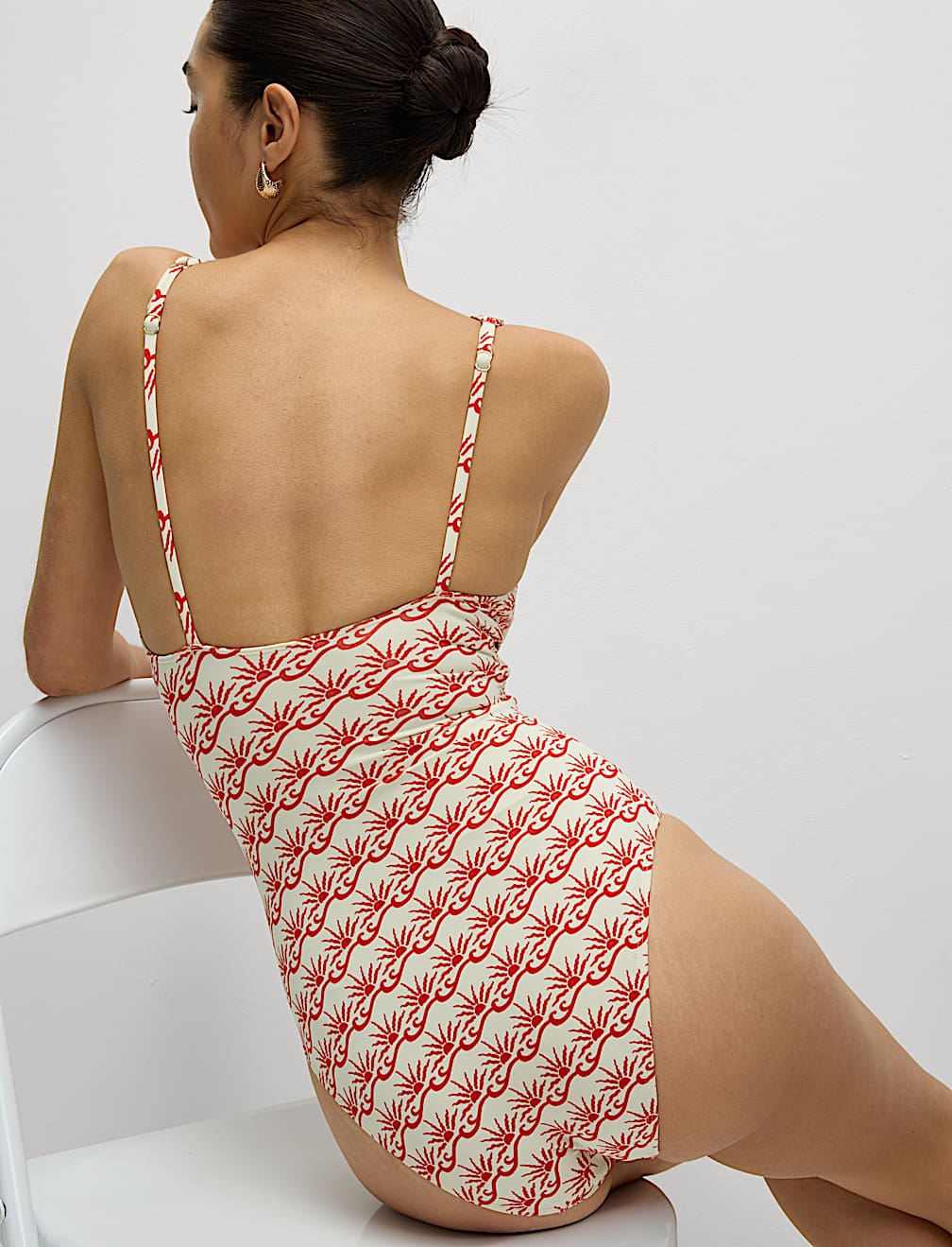 360 Tummy Control Printed Plunge Swimsuit