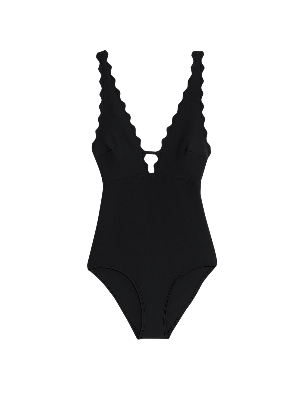 Neoprene Scallop Plunge Swimsuit