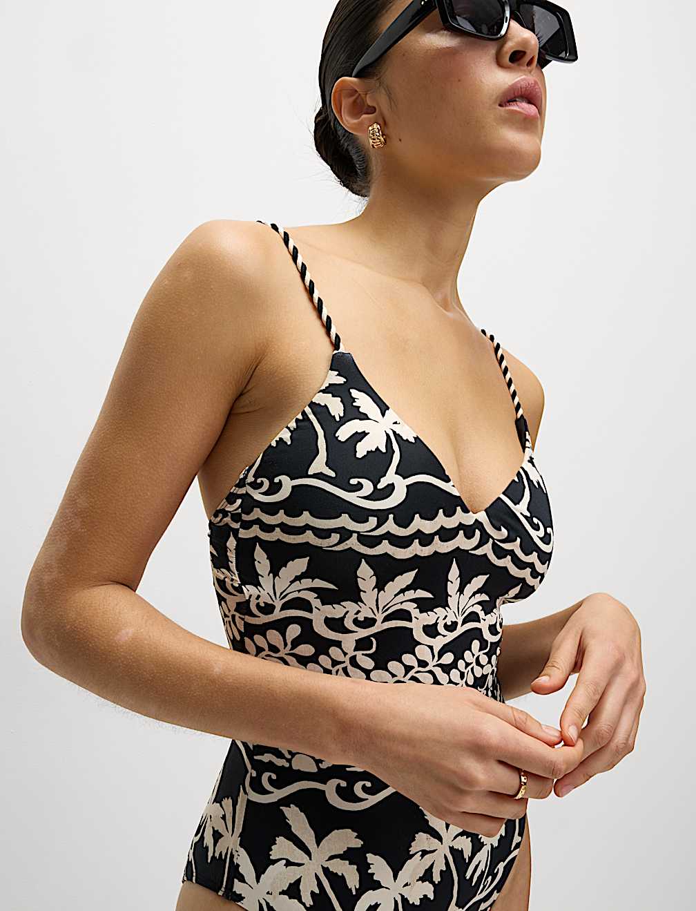 Printed Padded Plunge Swimsuit