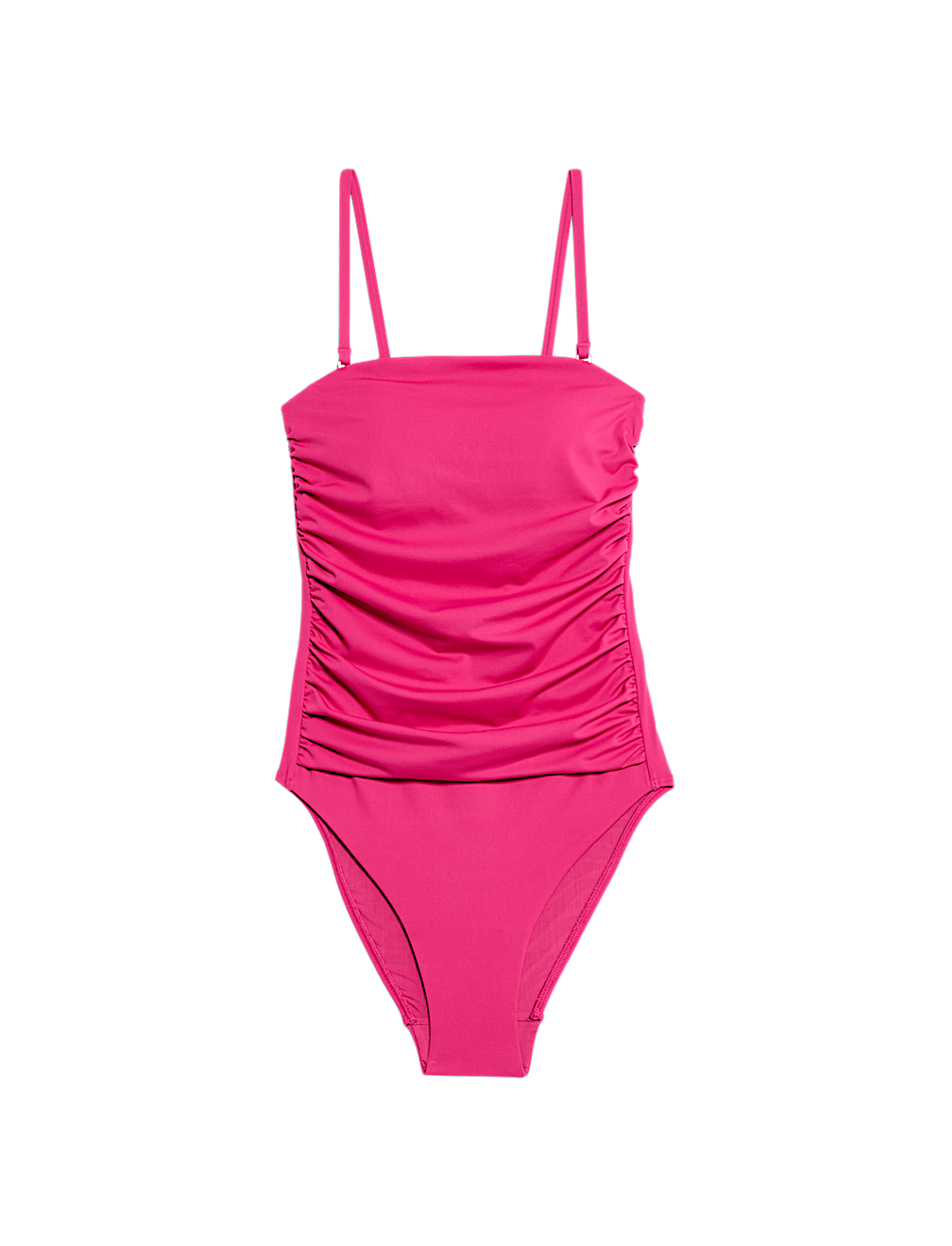 Tummy Control Padded Ruched Bandeau Swimsuit