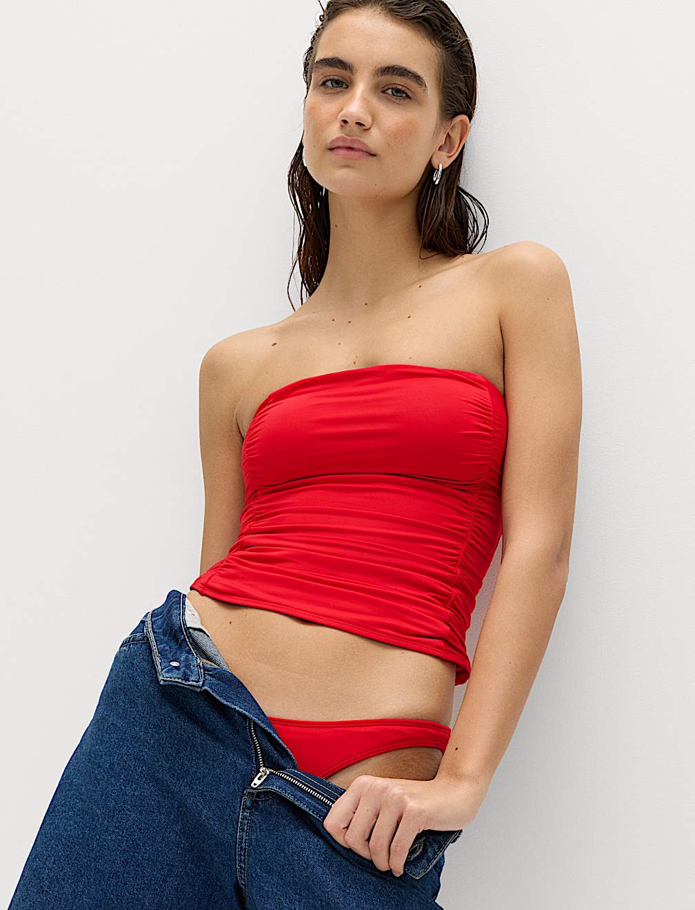 Square Neck Tummy Control Ruched Tankin