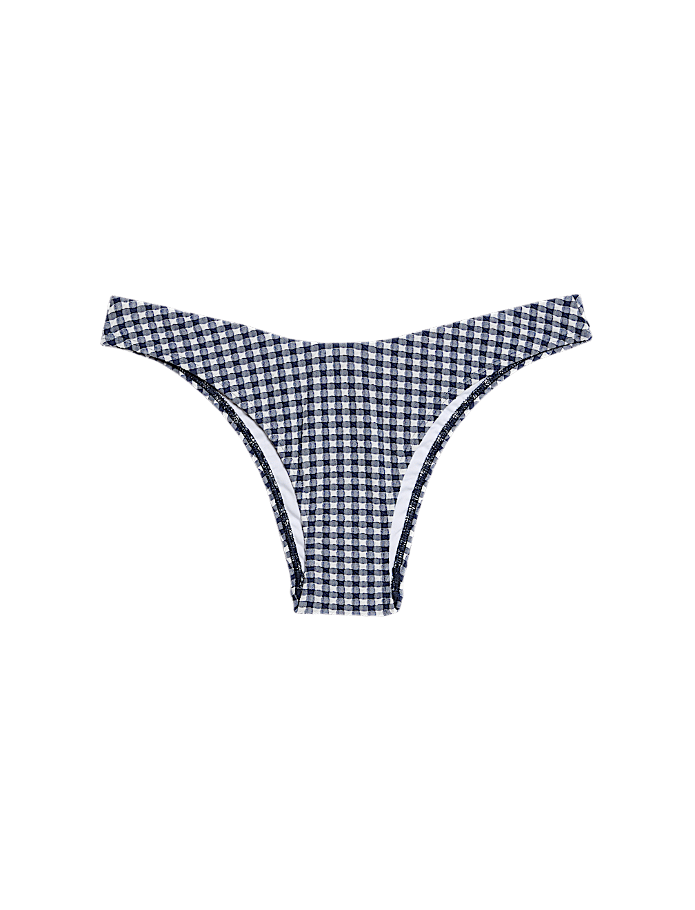 Gingham High Leg Bikini Bottoms