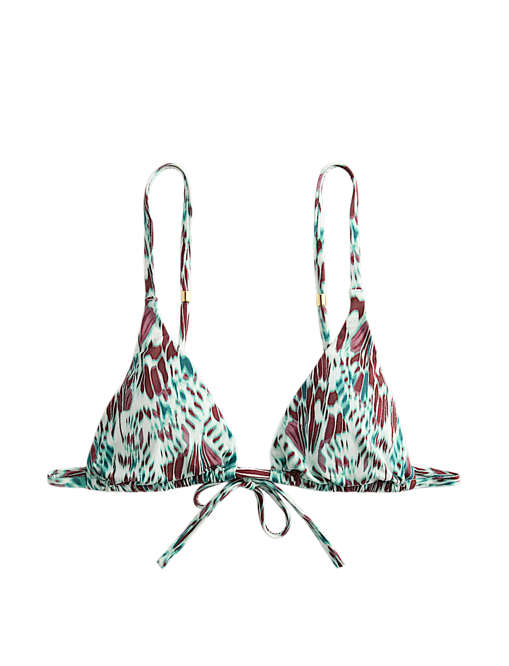 Printed Trim Detail Triangle Bikini Top