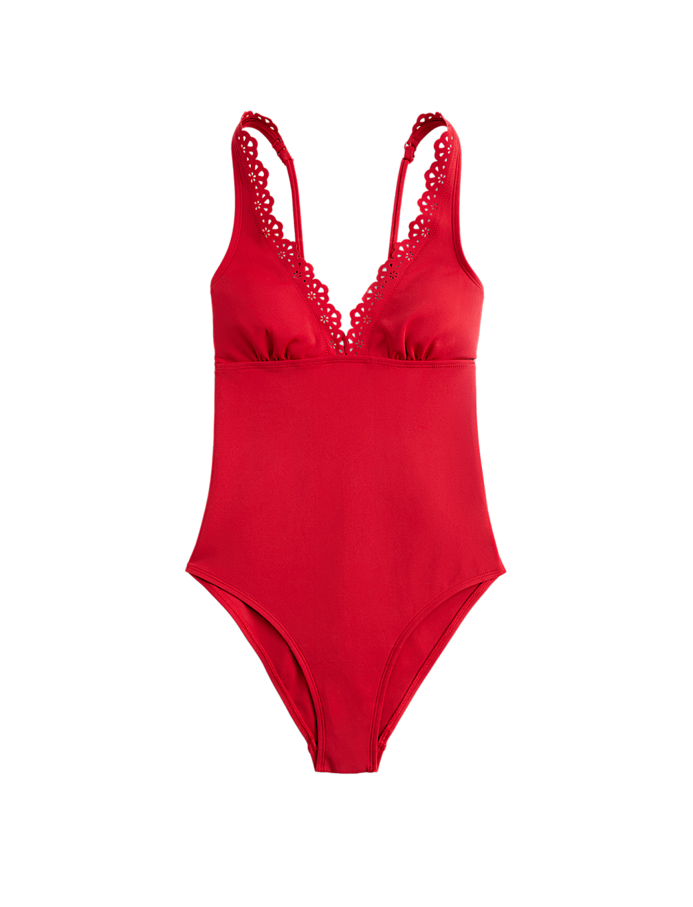 Sculpt Broderie Trim Plunge Swimsuit
