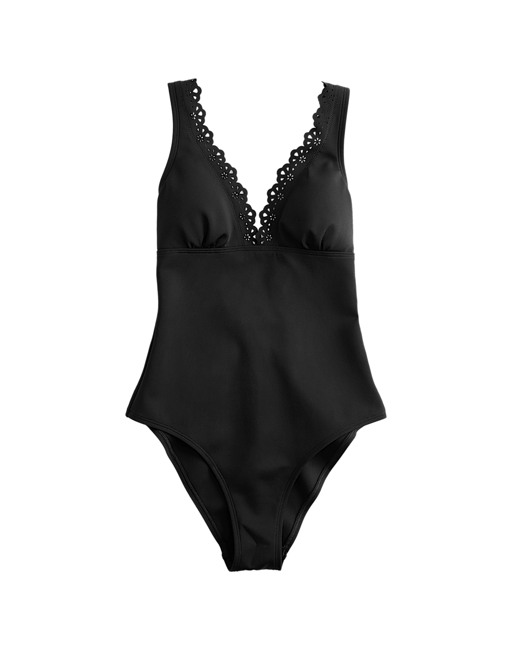 Sculpt Broderie Trim Plunge Swimsuit