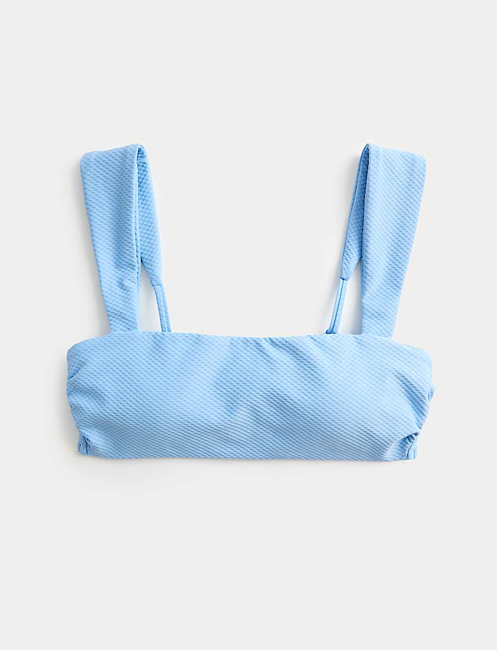 Textured Honeycomb Padded Square Neck Bikini Top