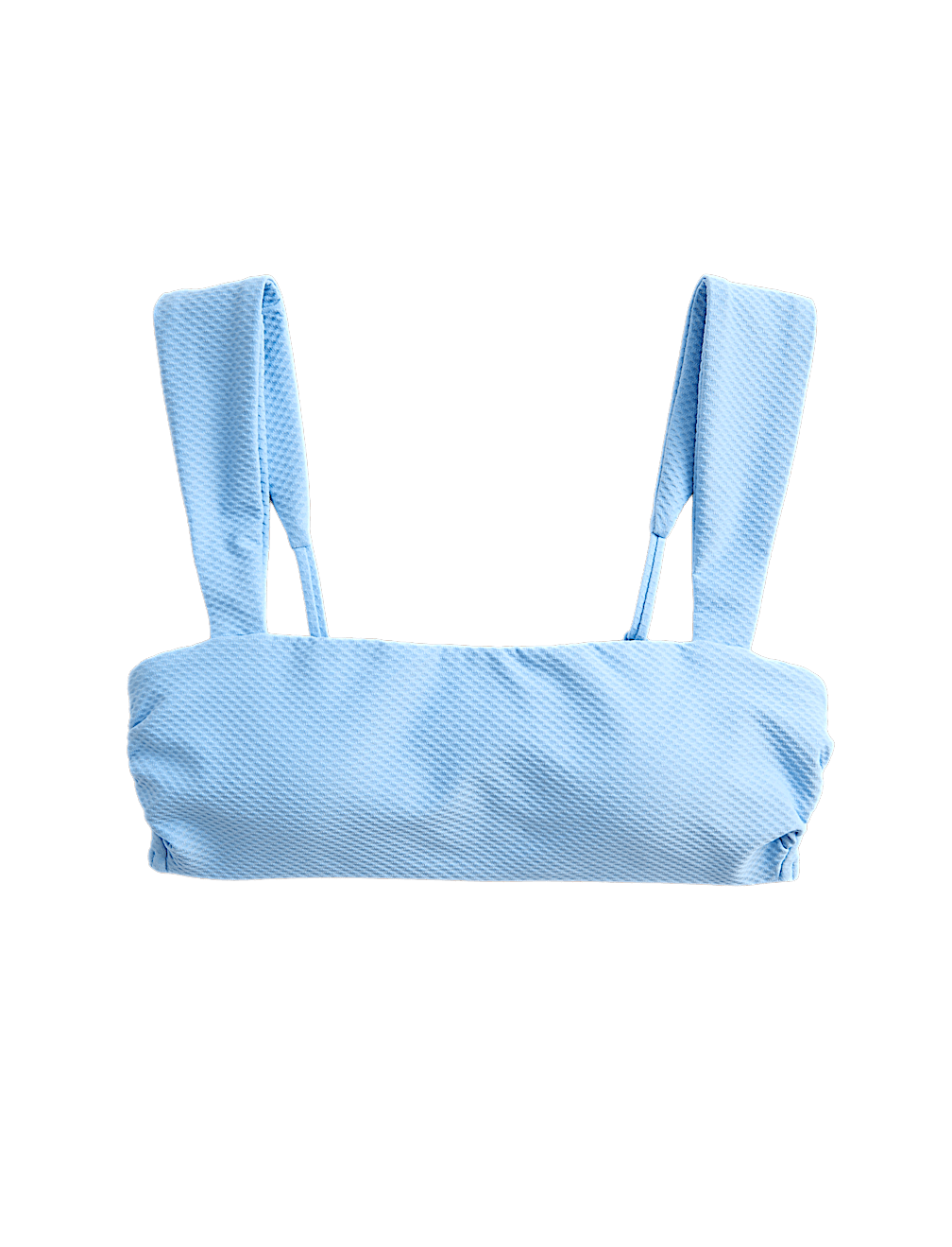 Textured Honeycomb Padded Square Neck Bikini Top