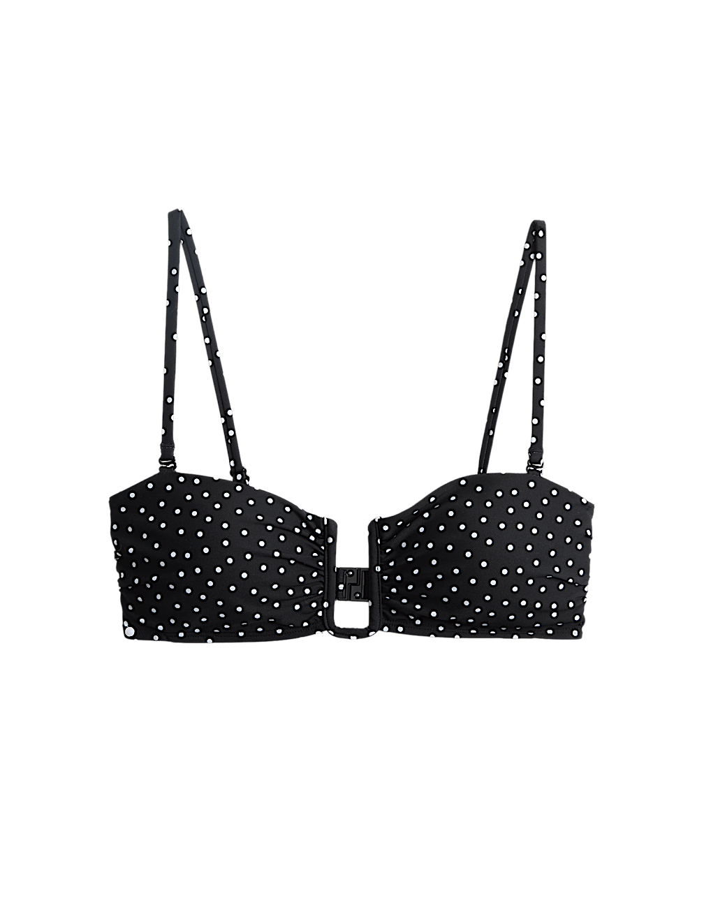 Polka Dot Padded U-Wire Bandeau Bikini Top
