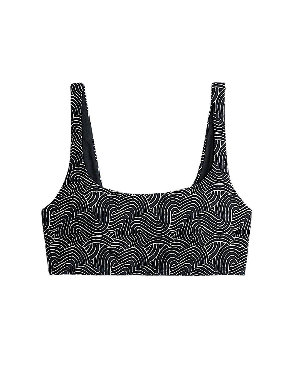 Printed Scoop Neck Bikini Top