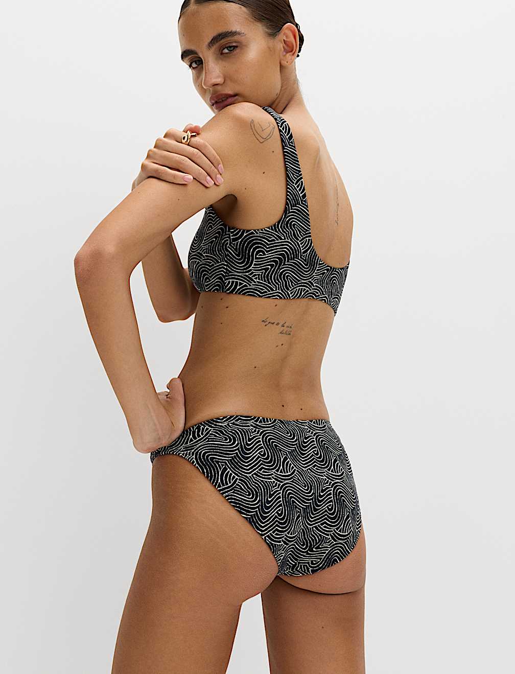 Printed High Leg Bikini Bottoms