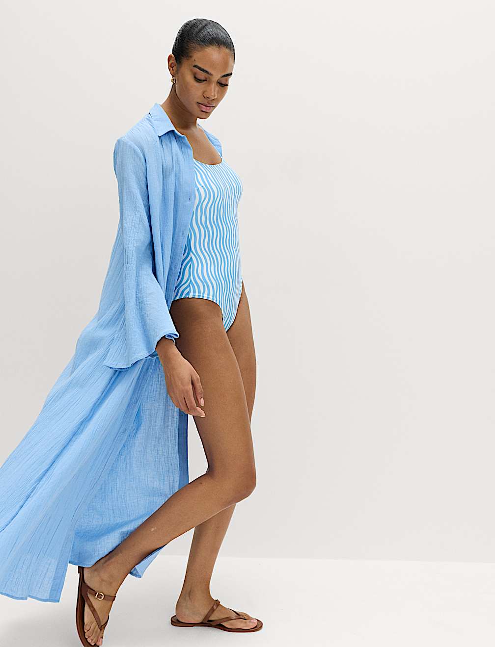 Printed Scoop Neck Swimsuit