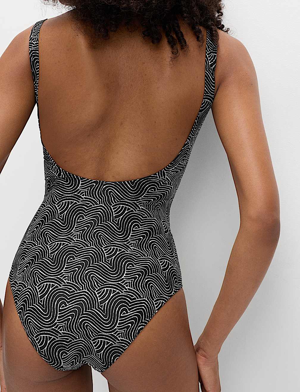 Printed Scoop Neck Swimsuit