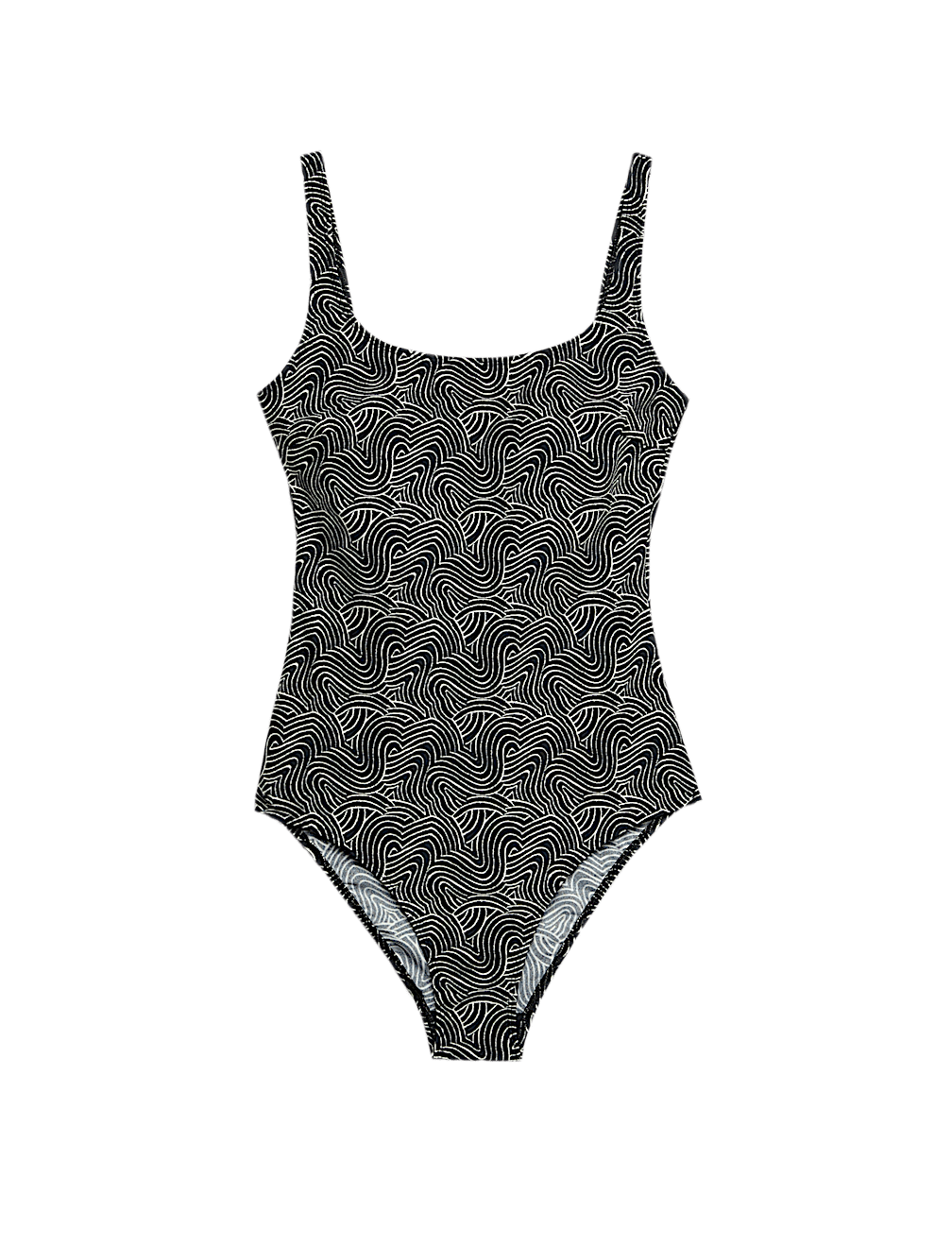 Printed Scoop Neck Swimsuit