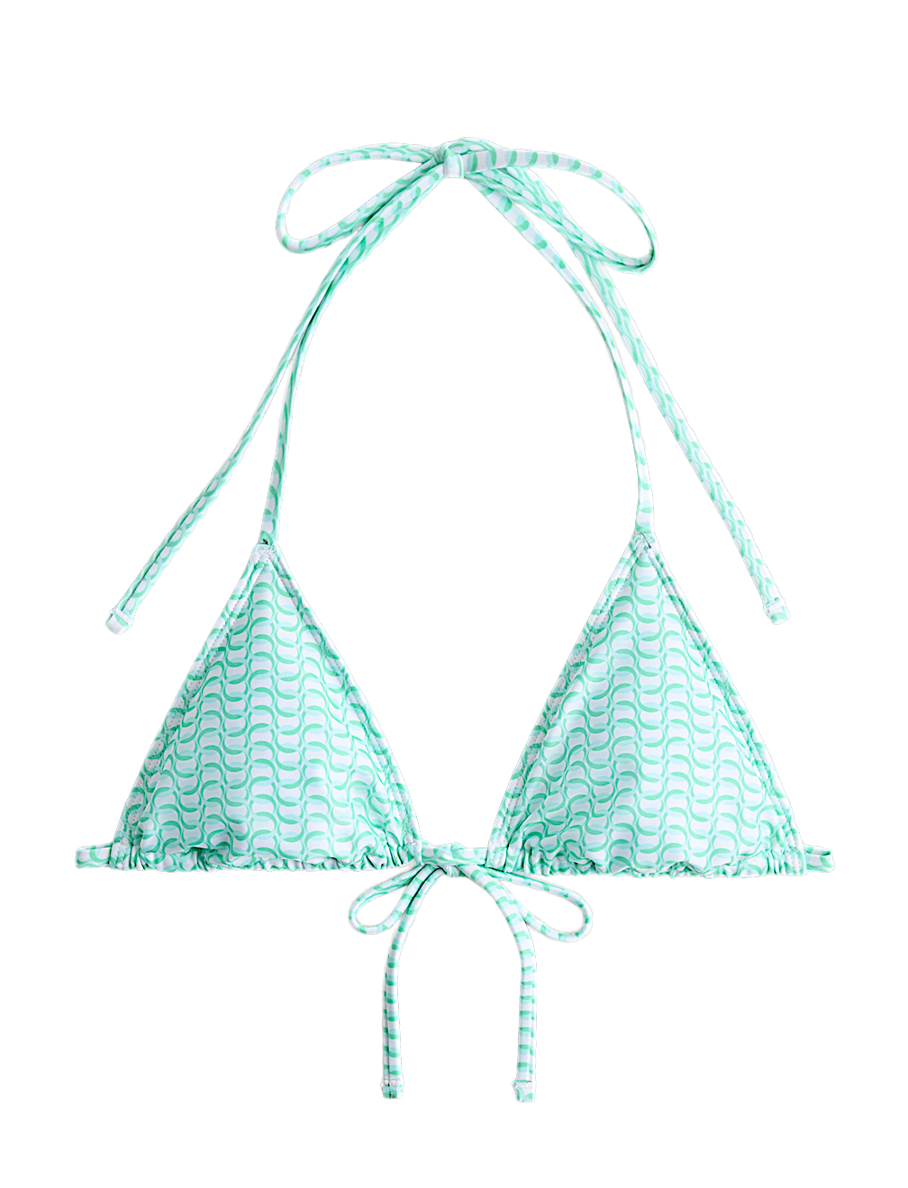 Printed Padded Halterneck Triangle Bikini Top