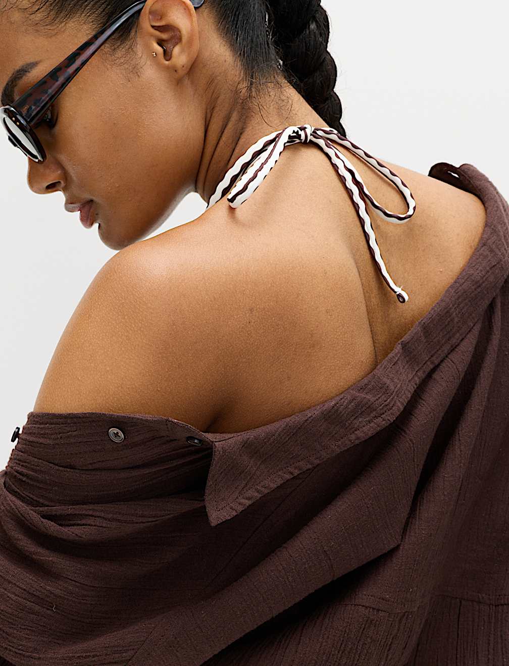 Printed Padded Halterneck Triangle Bikini Top