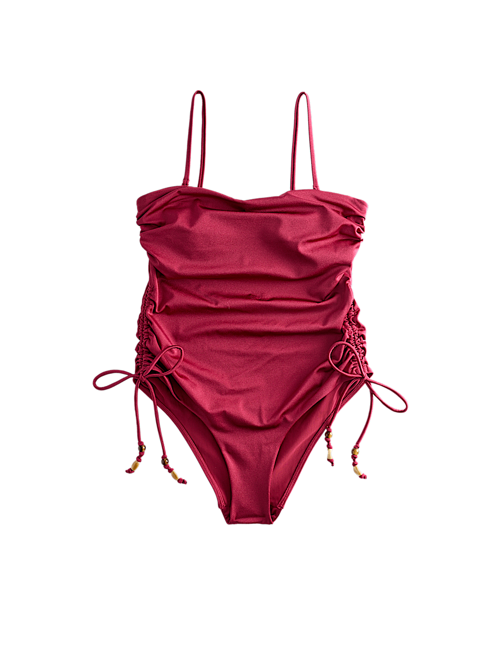 Tummy Control Sheen Wired Bandeau Swimsuit