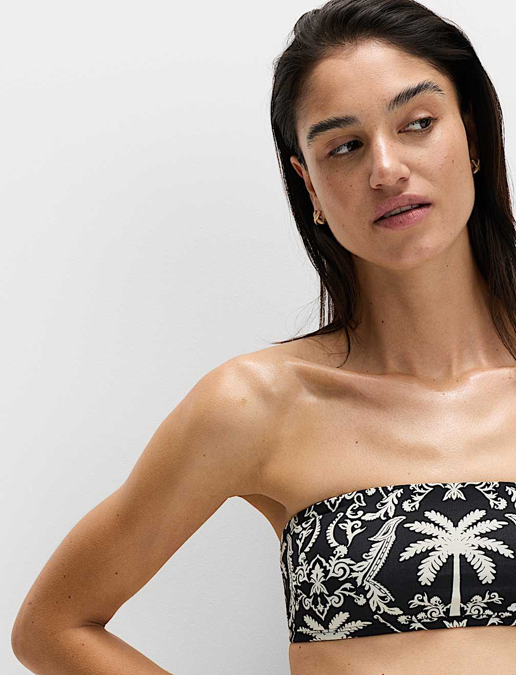 Printed Bandeau Bikini Top