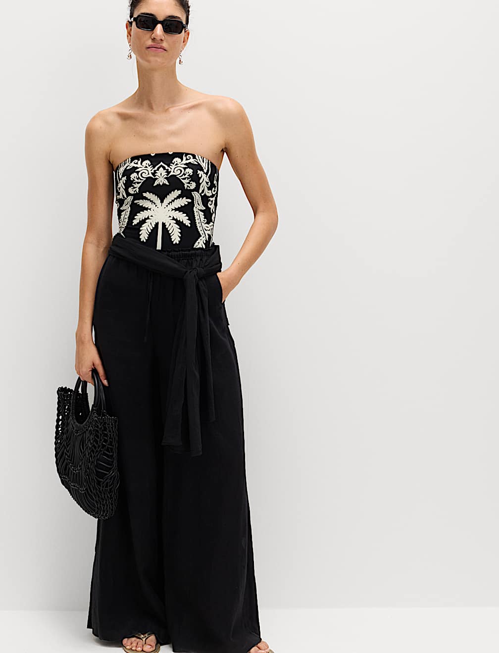 Tummy Control Printed Bandeau Swimsuit