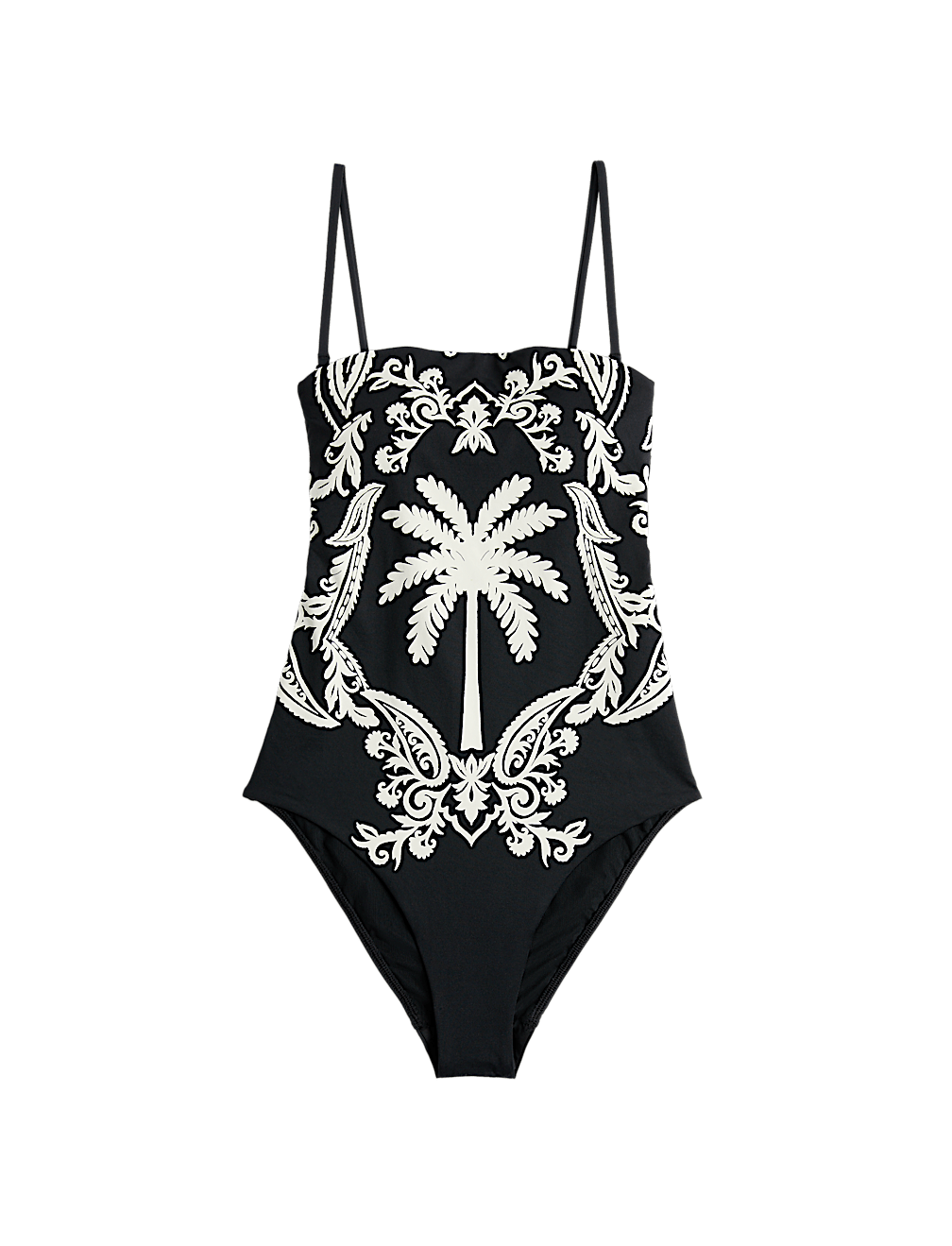 Tummy Control Printed Bandeau Swimsuit