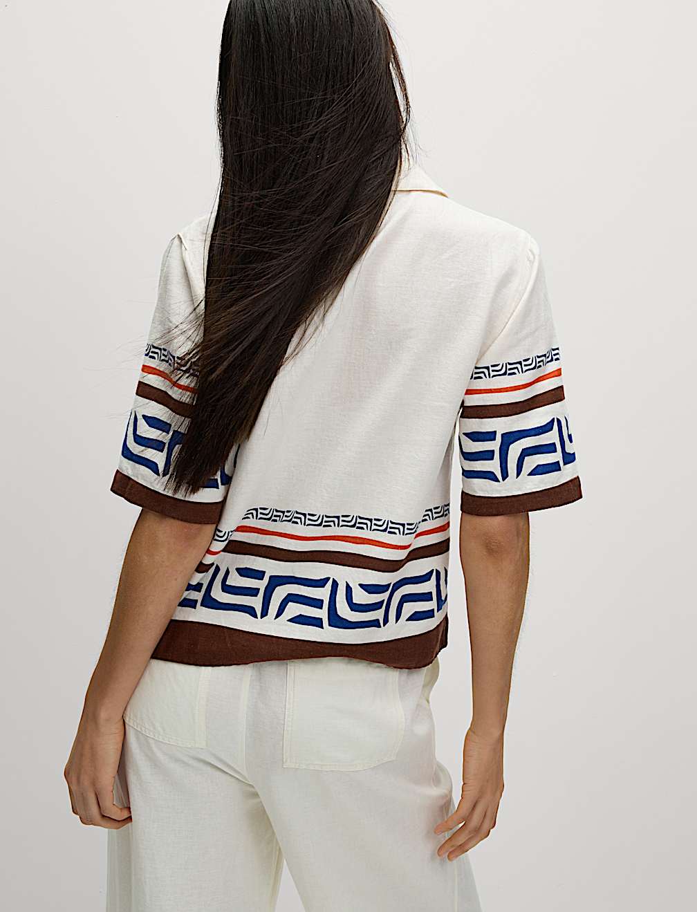 Linen Rich Printed Top