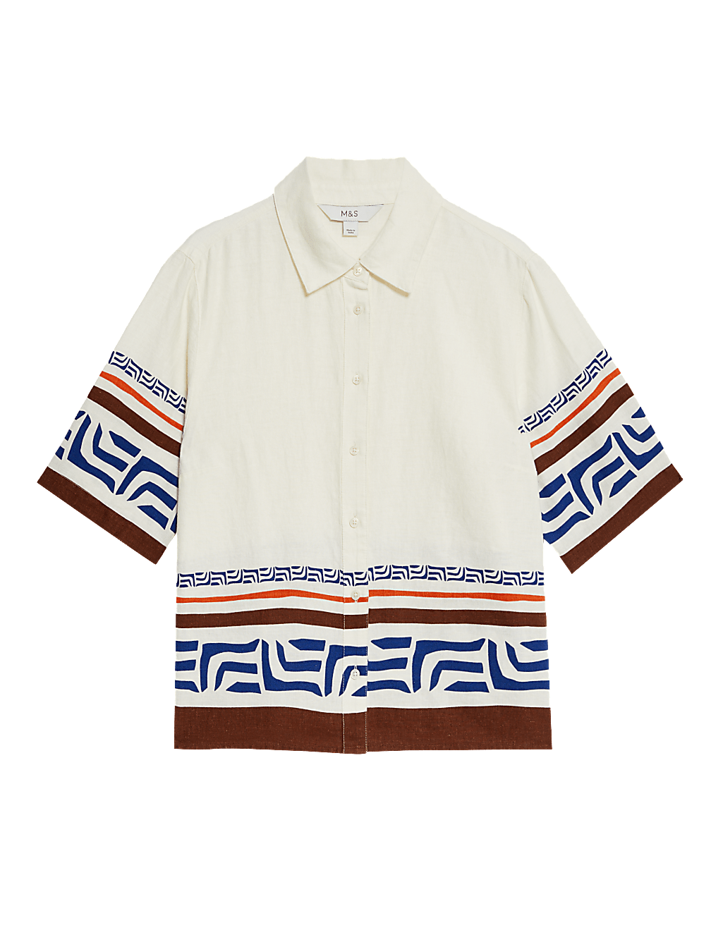 Linen Rich Printed Top