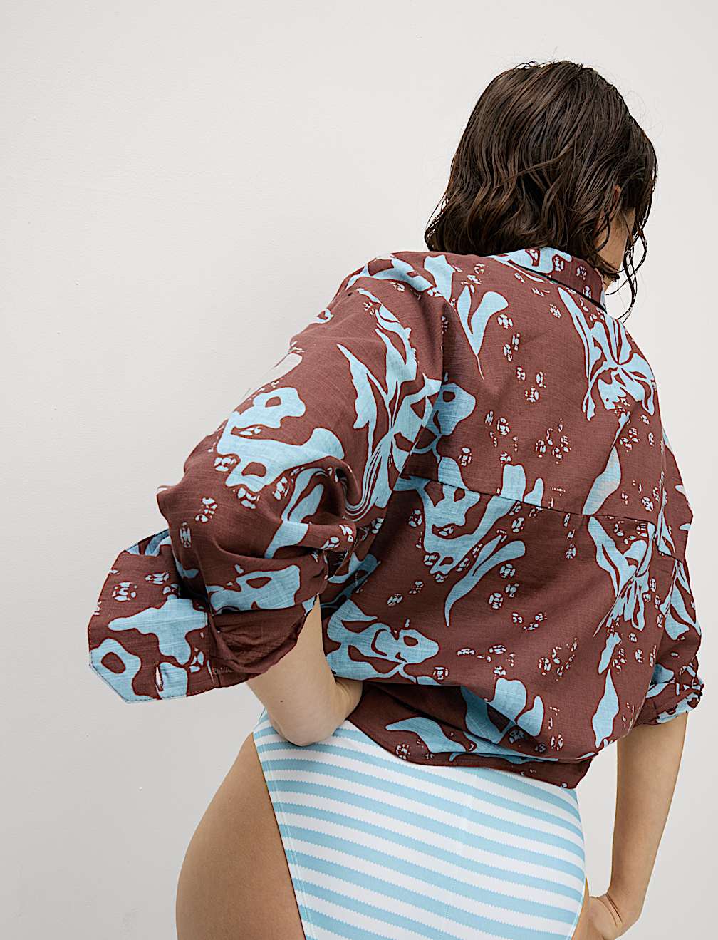 Pure Cotton Printed Button Through Beach Shirt